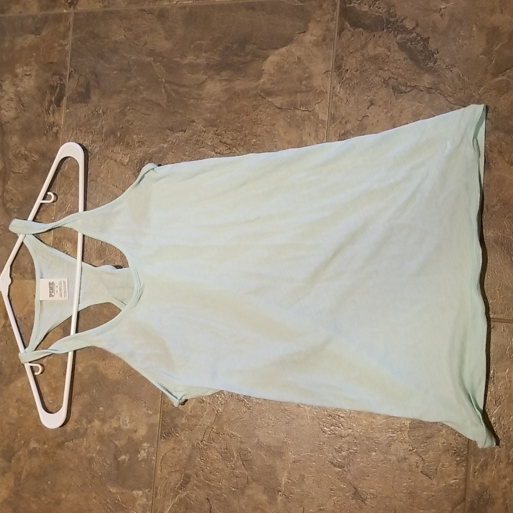 PINK Lightblue razor back tank